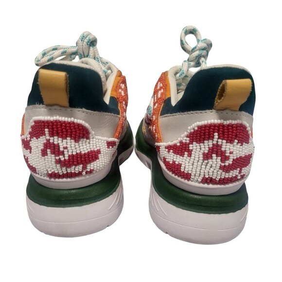 FARM RIO Multicolor Beaded Sneakers Shoes Womens Sz 9 Boho Tropical Brazil - Picture 6 of 9